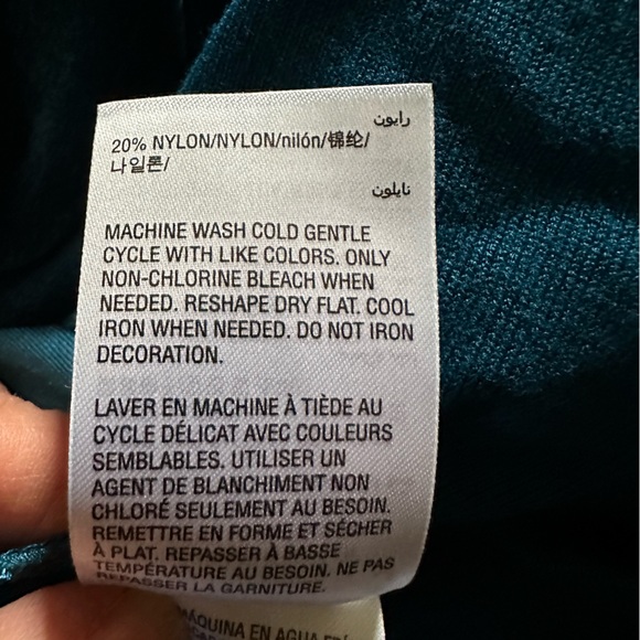 NWT Bar III Women’s large blue flame velour long sleeve top. Soft and comfy - Picture 3 of 5